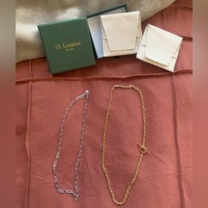 D. Louise Gold and Silver Chain Necklace Set